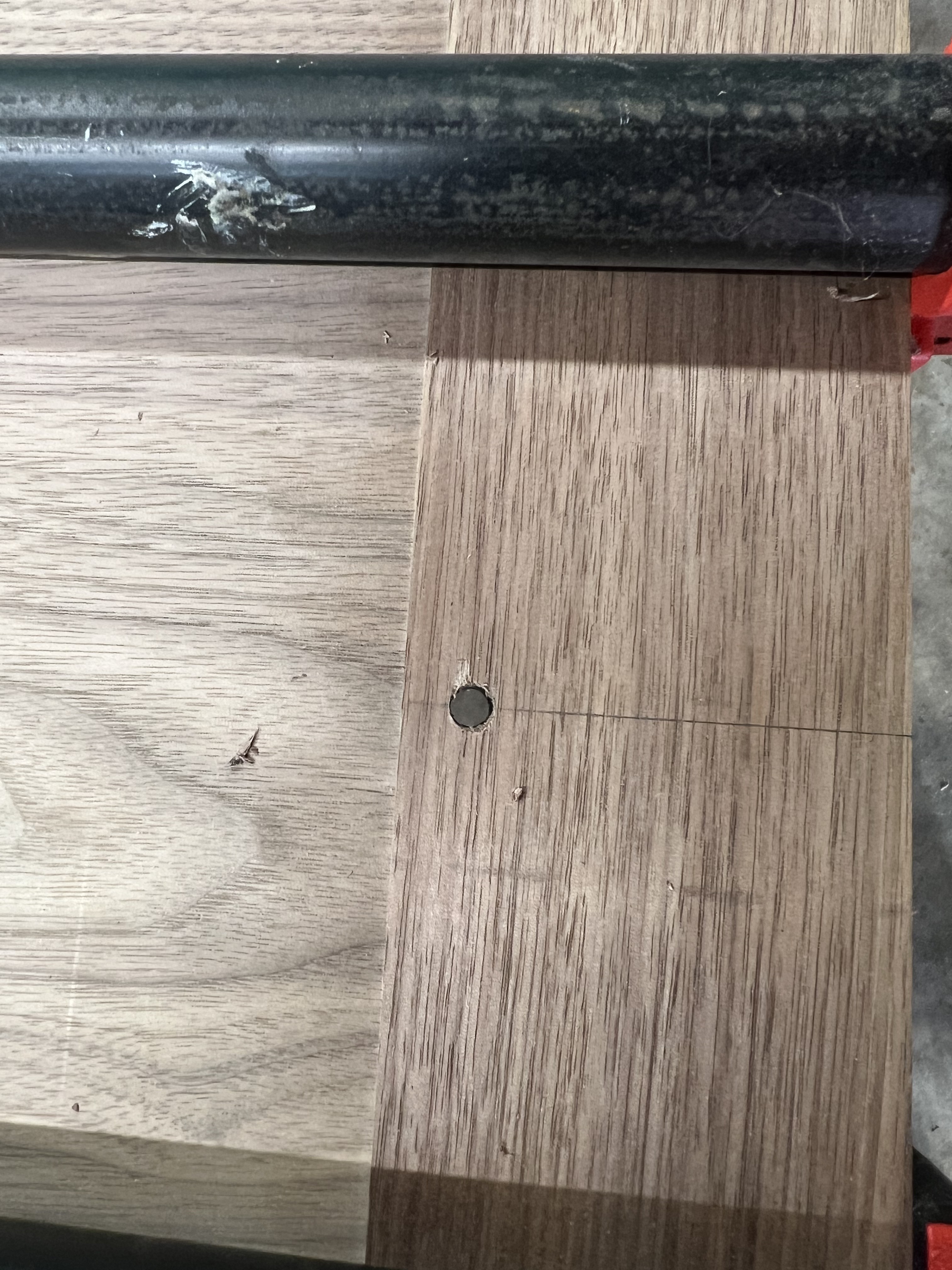 Breadboard ends clamped