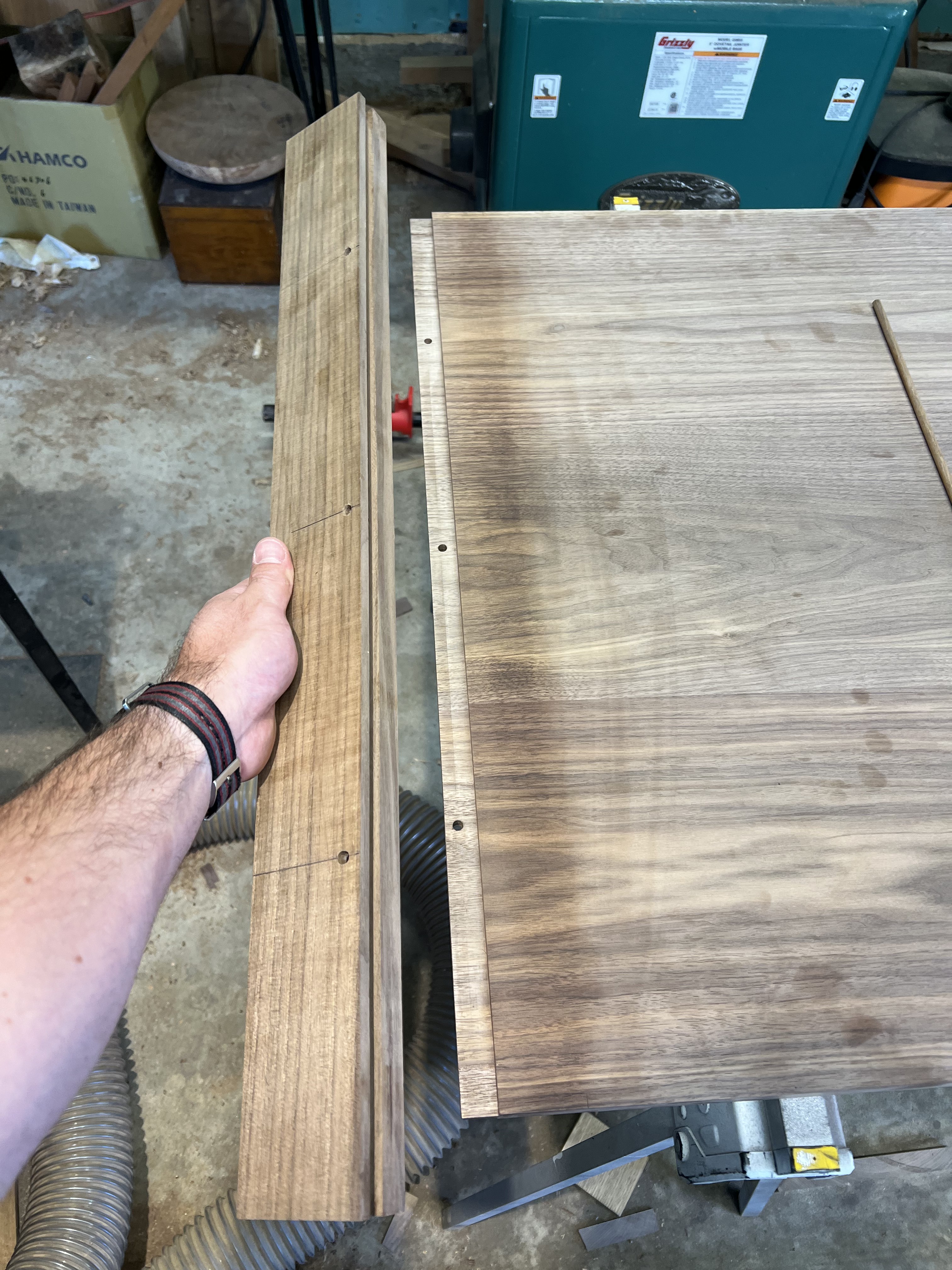 Breadboard ends fitting detail