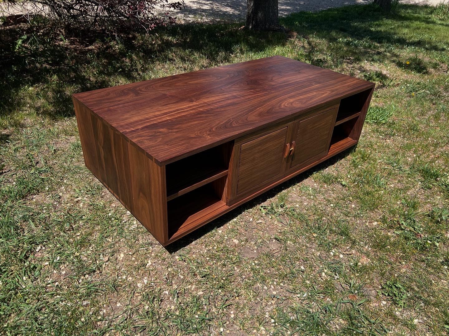 Front view of coffee table in sunlight