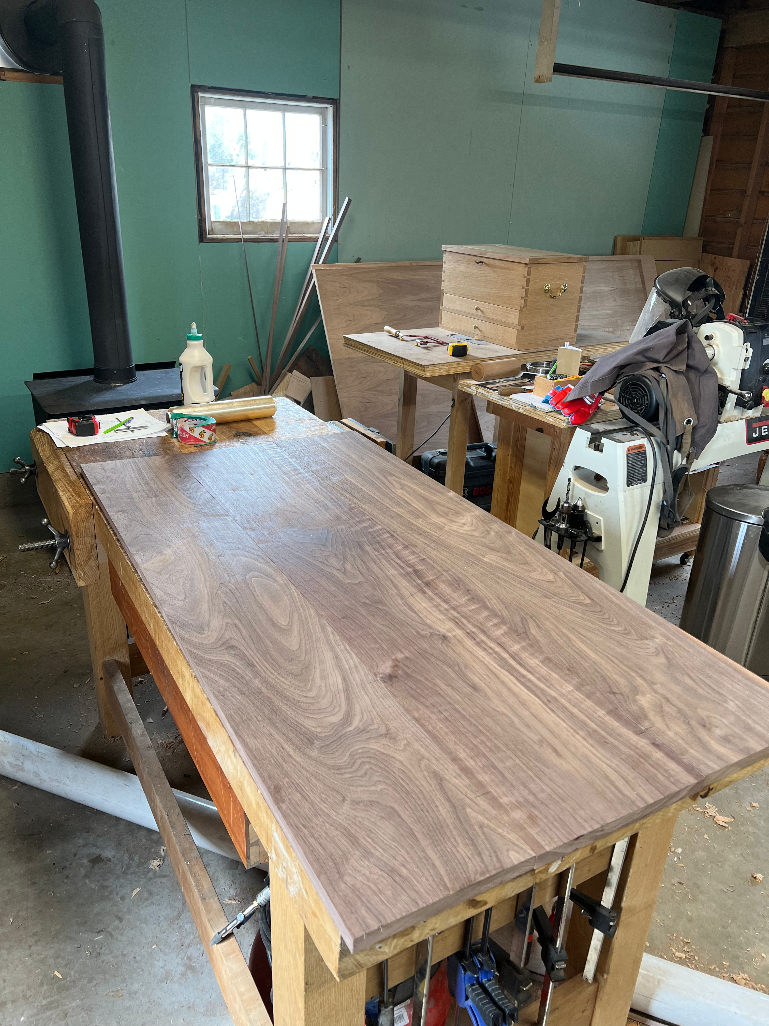 Glued up panel before dovetail layout