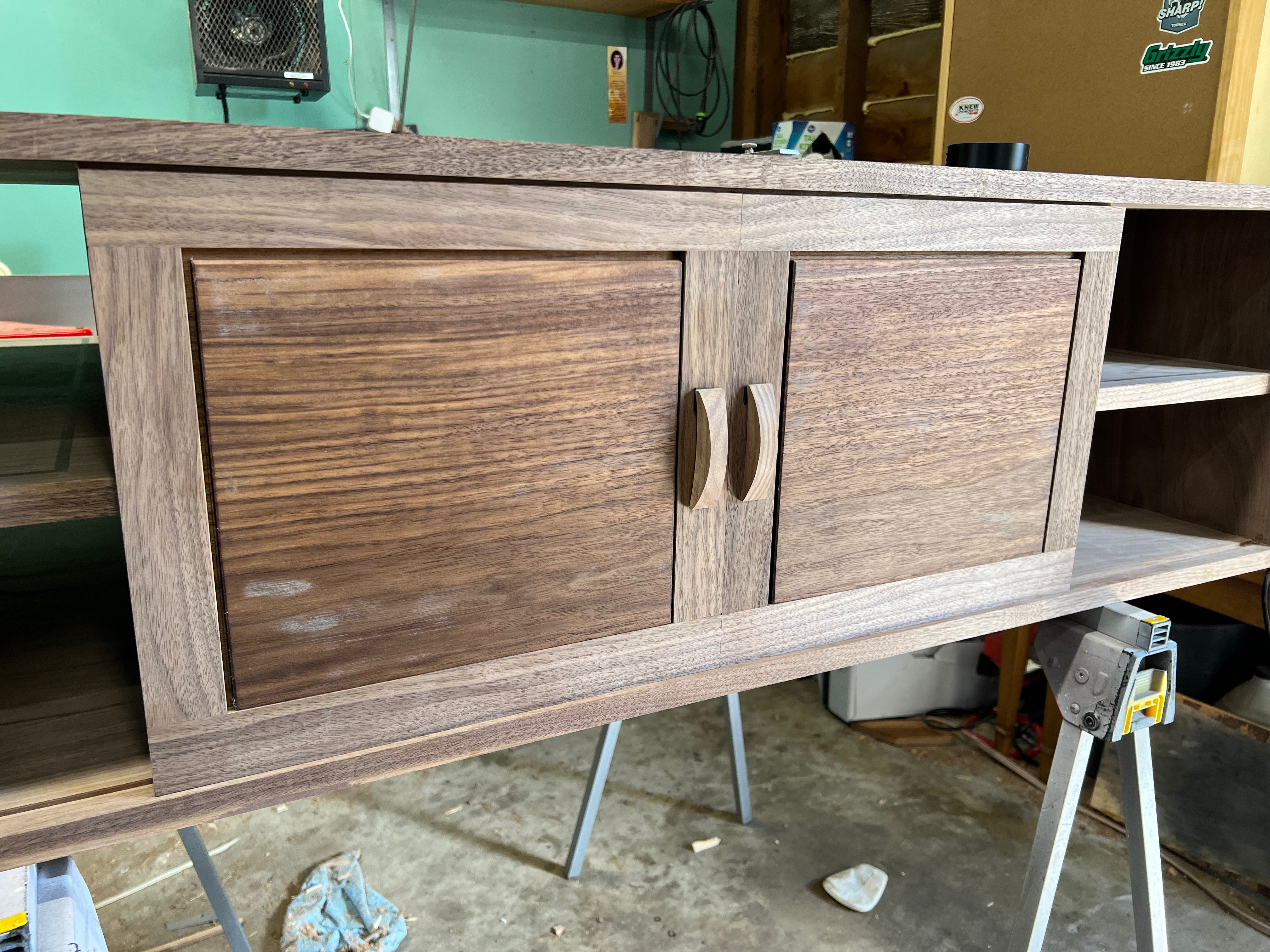 Test fitting the curved handles
